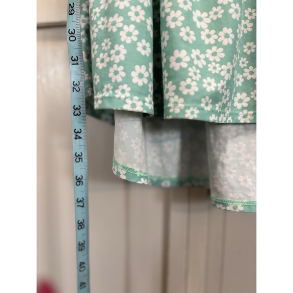 No Boundaries Green/White Floral Sun‎ Dress Ruffle Straps Size M High/Low - Picture 4 of 8